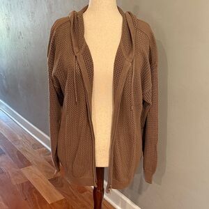 NWT Splendid Brown Hooded Cardigan Sweater